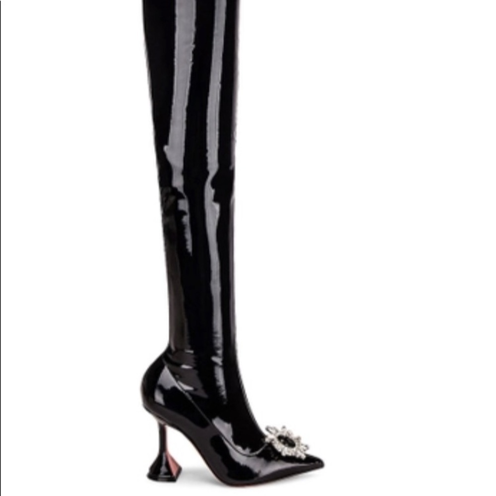 OTB BLACK PVC AMINA MUADDI BOOTS SZ 39